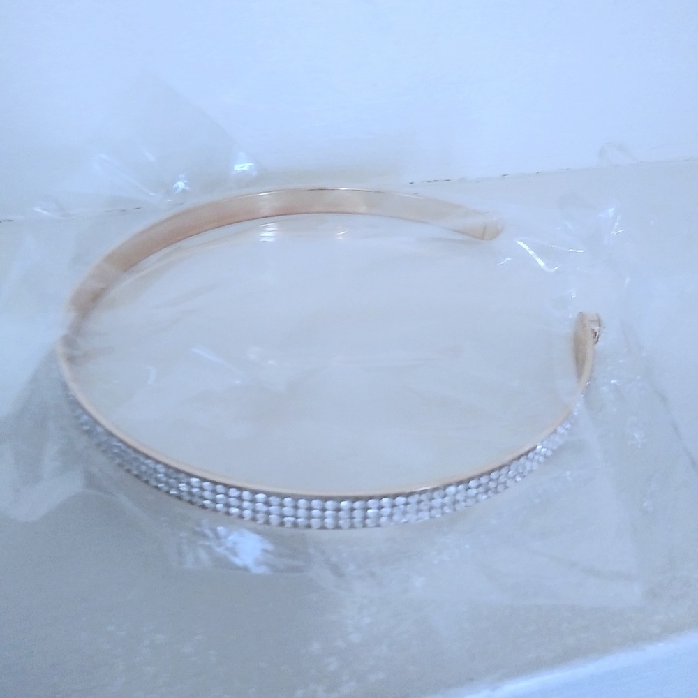 2/$24 gold and clear rhinestone collar necklace